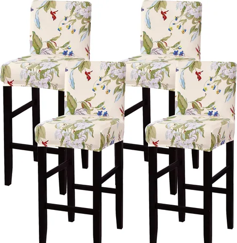 Vista 44 de SearchI Juego de 2 fundas para taburetes de bar, fundas de asiento de taburete elásticas y lavables, fundas para sillas de altura de mostrador