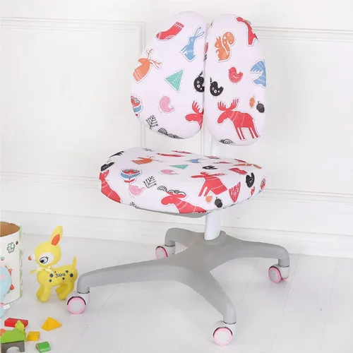 Vista 9 de Funda elástica para silla de escritorio para niños, silla de estudio para niños con respaldo hueco, funda para silla de computadora, funda giratoria