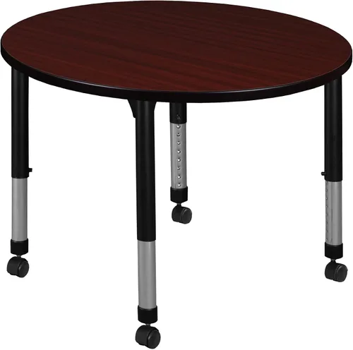 Vista 18 de Regency Kee Mesa redonda móvil de altura ajustable, 30 pulgadas, color cereza