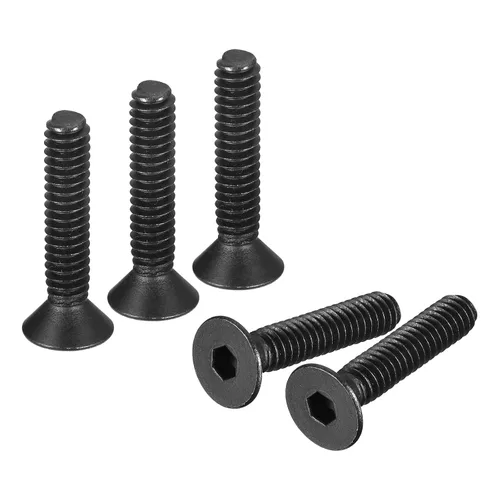 Vista 13 de uxcell Tornillos de Cabeza Plana con Hexágono Interior #4-40x1, Tornillos de Cabeza Plana Avellanada con Hexágono Interior de Acero al Carbono Grado