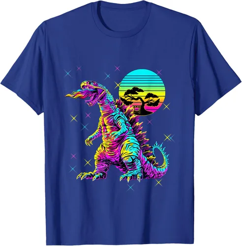 Vista 14 de Cool Streetwear synthwave 80s 90s retro anime snakezilla camiseta, Negro