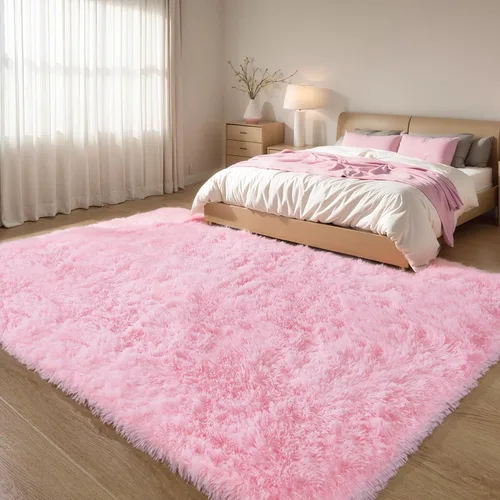 Vista 29 de KICHOWUA - Tapete grueso y esponjoso de 3 x 5 pies, color negro, ultrasuave, lavable, antideslizante, acogedor y peludo, para sala, dormitorio
