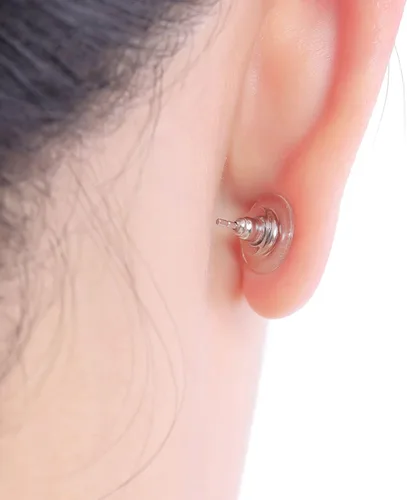 Vista 3 de 3 pares de respaldos de aretes, respaldos de aretes de plata de ley 925 para tachuelas, respaldos de aretes con cierre ajustables hipoalergénicos