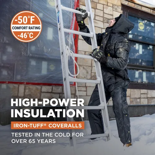 Vista 2 de RefrigiWear Iron-Tuff Insulated Coveralls with Hood, -50F Comfort