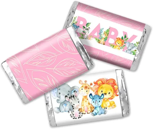 Vista 11 de Amanda Creation Acuarela Purple Cow Baby Shower Baby Shower Mini Chocolate Candy Bar Wrappers Wrappers Envoltura de 45 etiquetas envolventes de 1.4