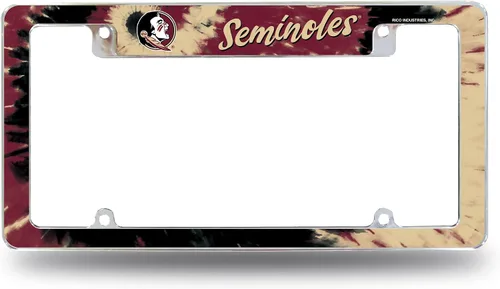 Vista 9 de Rico Industries Marco cromado de la NCAA de 12 x 6 pulgadas, marco cromado para placa de automóvil, camión, SUV