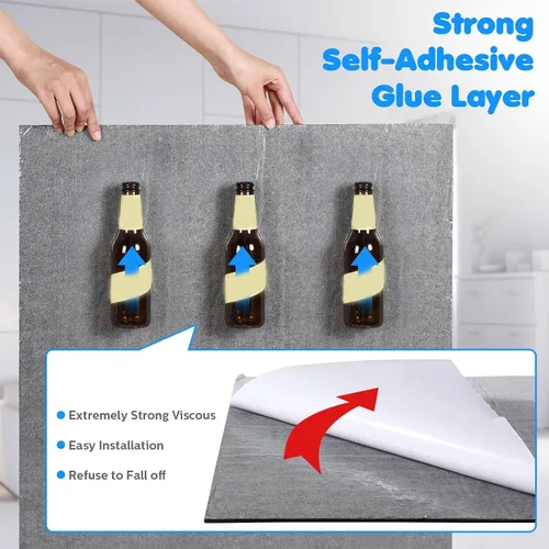 Vista 3 de Paquete de 10 paneles acústicos de pared de 47 x 24 pulgadas, grandes paneles autoadhesivos de absorción de sonido para el hogar, dormitorio, sala