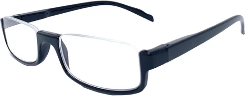 Vista 2 de The Parker - Gafas de lectura rectangulares de medio marco, lectores unisex de medio aro, tramposos de media luna Negro