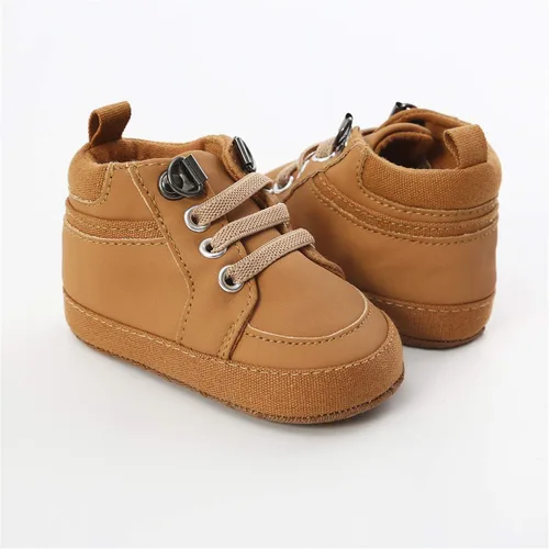 Vista 4 de COSANKIM Zapatos deportivos para bebé niño y niña, zapatos de tobillo altos, antideslizantes, suela suave, zapatos de cuna para niños pequeños