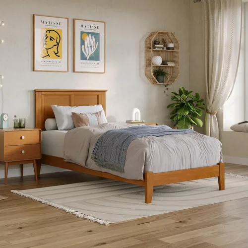 Vista 9 de AFI, Madison King - Cama con plataforma de madera maciza de perfil bajo, color espresso