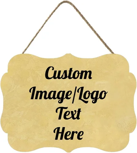 Vista 24 de Letrero de bienvenida de madera personalizado para puerta delantera, letrero personalizado para el hogar, decoración de puerta con imagen/texto COL-7