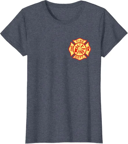 Vista 88 de Camiseta con logotipo de bomberos con símbolo de bombero, Negro