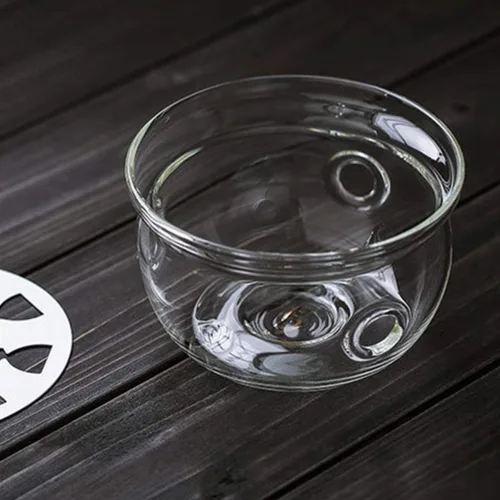 Vista 6 de Base de cristal elegante para tetera de cristal, base térmica aislada creativa para teteras para uso en la oficina en casa y material multifuncional