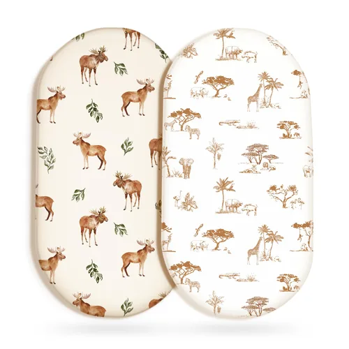 Vista 11 de GRSSDER Juego de 2 sábanas elásticas ultra suaves para cuna, ajuste universal para cuna de bebé, colchón rectangular ovalado, flores y frutas