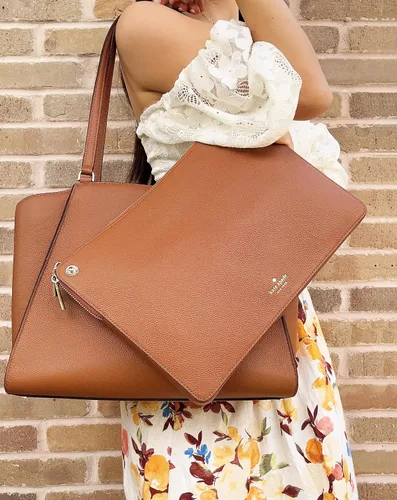 Vista 2 de Kate Spade Brim Bolso grande de cuero con funda desmontable para portátil