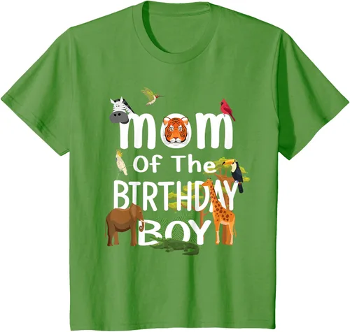 Vista 60 de Camiseta de fiesta de animales con temática de zoológico para niño de cumpleaños, Negro