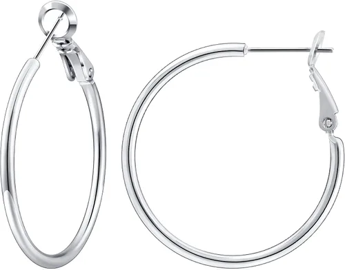 Vista 36 de Gacimy Aretes de aro de oro para mujer, aros finos chapados en oro de 14 Negro