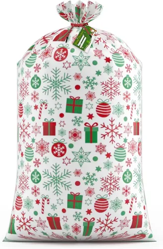 Vista 10 de M-sorflly Bolsas de regalo de Navidad extra grandes para regalos, 1 unidad de 36×60 pulgadas, bolsa de regalo gigante de Navidad para regalos