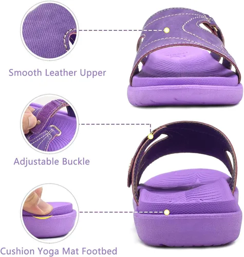 Vista 5 de KuaiLu - Sandalias ortopédicas de moda para mujeres, ligeras, tipo tenis deportivos, con plantilla de goma suave. Sandalias con cierre tipo slip-on