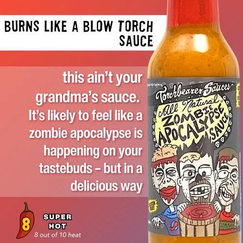 Vista 5 de Torchbearer Sauces Best-Sellers Mini juego de regalo de salsa picante, 1.7 onzas, paquete de 3 – Zombie Apocalypse, Garlic Reaper, Son of Zombie