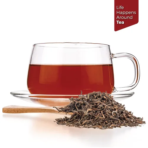 Vista 3 de Tealyra - Té Pu'erh maduro - Hoja suelta de 20 años de Yunnan - China - 100% natural - Nivel de cafeína alto - Té negro envejecido Pu Er - 7.76 oz