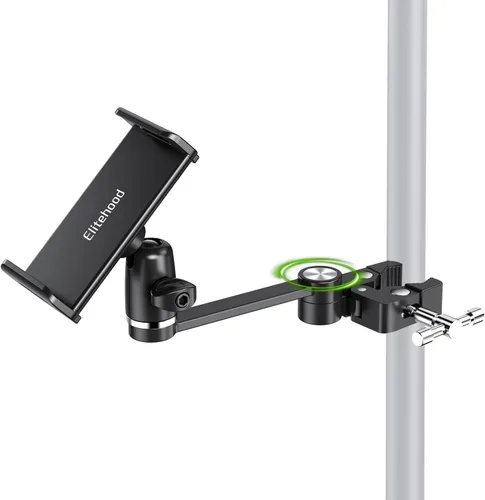 Vista 10 de elitehood Soporte de micrófono para iPad de brazo extra largo de 12 pulgadas, soporte de iPad ajustable de 360° para soporte de micrófono, soporte