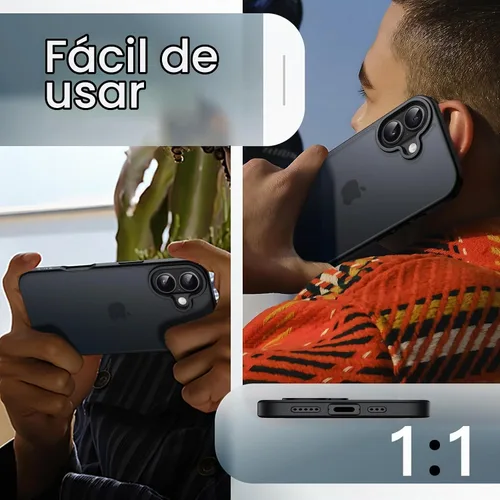 Vista 7 de JETech Funda mate para iPhone 17 de 6.3 pulgadas, protección contra caídas de grado militar, carcasa trasera translúcida esmerilada minimalista