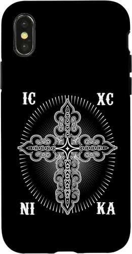 Vista 5 de IC XC Nika Cross Christogram Orthodox Christian Case for iPhone 17