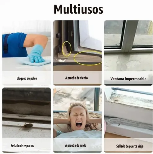 Vista 5 de Cinta selladora transparente, contra condiciones climáticas adversas, cinta adhesiva sin residuos, cinta aislante para puertas, ventanas y espacios