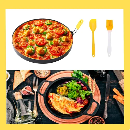 Vista 6 de Anillo de tortilla extra grande de 10 pulgadas para plancha, anillo de huevo de panqueques de acero inoxidable con mango de silicona, accesorio