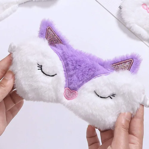 Vista 6 de 2 máscaras de sueño de Shinywear Fox para niños, niñas, niños y mujeres, bonitas cubiertas de ojos vendados de felpa suave