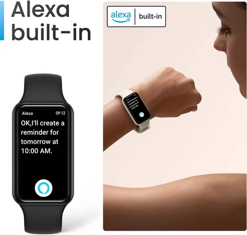 Vista 4 de Amazfit Band 7 - Rastreador de fitness y salud para mujeres y hombres, batería de 18 días, Alexa incorporada, pantalla AMOLED de 1.47 pulgadas, Negro