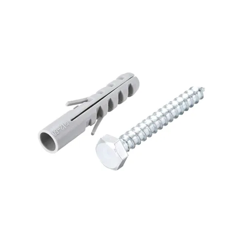 Vista 4 de uxcell Tubo de expansión de plástico de 0.472x2.362 in para paneles de yeso con tornillos hexagonales gris 4pcs