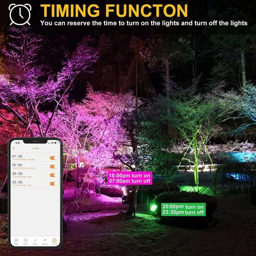 Vista 4 de Luz de inundación del LED al aire libre 30W, color que cambia el RGB Negro