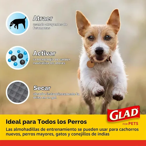 Vista 3 de Glad Almohadillas para cachorros de carbón negro para mascotas, almohadillas desechables súper absorbentes para orina de perro, almohadillas