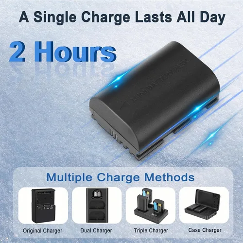Vista 5 de JYJZPB Batería LP-E6P, 2800mAh LP-E6 LP-E6N LP-E6NH LP-E6P Batería para Canon EOS R R5 R6 R7 R8, R5/R6 Mark II, EOS 70D 80D 90D, 5D 6D 7D Mark