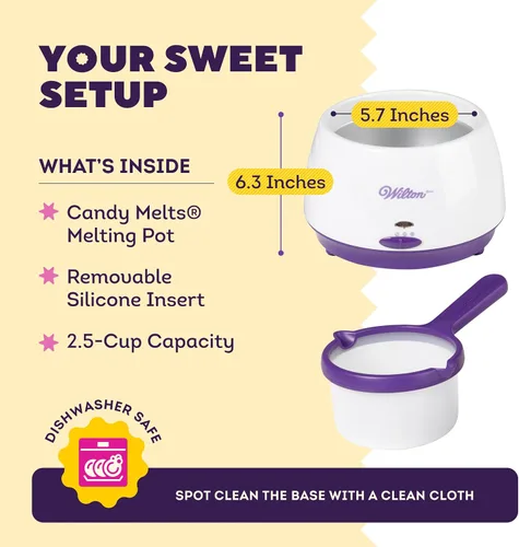 Vista 6 de Wilton Candy Melts Olla para Derretir, Perfecta para Fresas y Cakepops, Capacidad de 2.5 Tazas, el Empaque Puede Variar 2.5-Cup Electric Melting