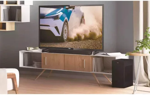 Vista 3 de Philips B7305 Altavoz de barra de sonido Dolby Audio Performance de 2.1 canales y 300 vatios con subwoofer inalámbrico, HDMI ARC (TAB7305)