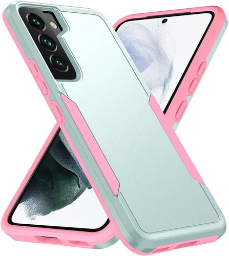 Vista 9 de Funda diseñada para Samsung S22 (no para S22 Ultra y S22 Plus), resistente, resistente, a prueba de golpes, soporte de carga inalámbrica, funda Azul