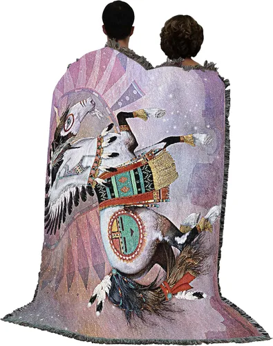 Vista 3 de Pure Country Weavers Manta Kachina de Laurie Prindle – Tapiz de regalo de unicornio de fantasía tejido de algodón – Fabricado en los Estados Unidos