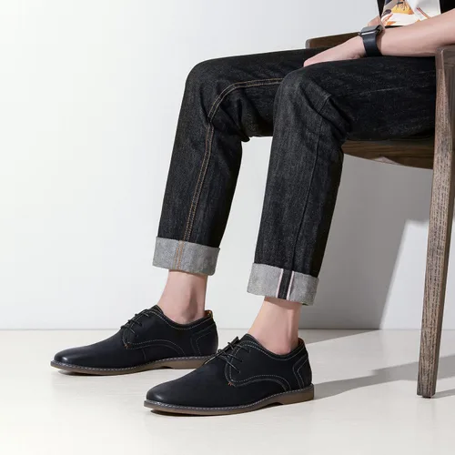 Vista 7 de Jousen Zapatos de vestir casuales para hombre, zapatos de vestir clásicos de gamuza para hombre