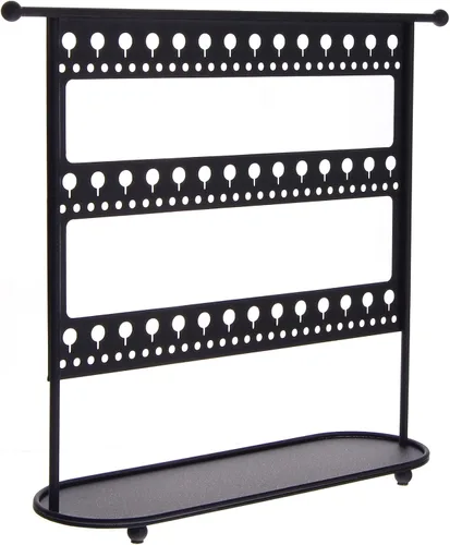 Vista 2 de Angelynn's Organizador independiente para aretes largos y grandes, estante de almacenamiento de joyas colgantes, color negro Laela