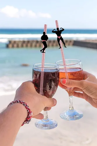 Vista 6 de Pajitas para decoración de despedida de soltera, paquete de 24 pajitas de bailarín, confeti, para despedida de soltera