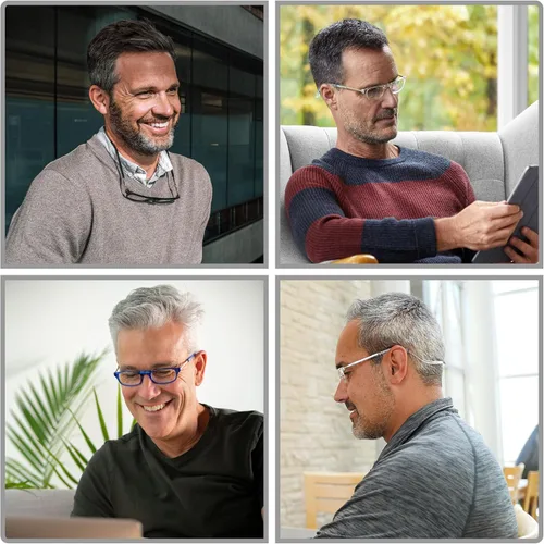 Vista 4 de Clic Anteojos de lectura magnéticos para hombres o mujeres, lectores para computadora, original (S-M, negro, 1.25 aumento)