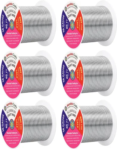 Vista 129 de Mandala Crafts - Alambre de aluminio anodizado de calibre 22 para hacer joyas - 137.2 m de alambre flexible surtido y coloreado - Doble para bonsái