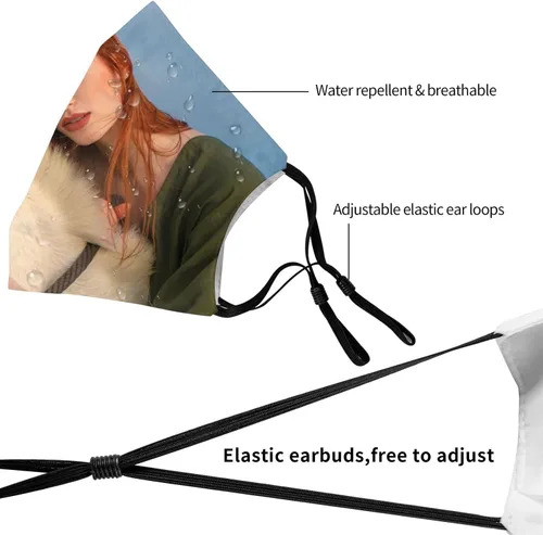 Vista 4 de Máscara facial personalizada con filtros de carbono, máscaras personalizadas con clip para la nariz, añade tu foto personalizada, texto, máscaras