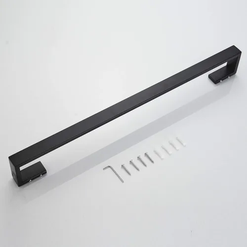 Vista 6 de JunSun Toallero de baño negro mate de 24 pulgadas, toallero de mano, toallero moderno para decoración del hogar, toallero, accesorios de baño