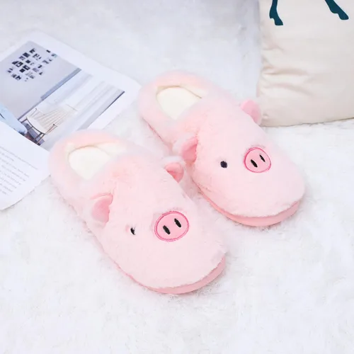 Vista 4 de FJWYSANGU Pantuflas para hombre y mujer con espuma viscoelástica, mullidas, cálidas, pantuflas de casa con lindos animales, para parejas, de felpa