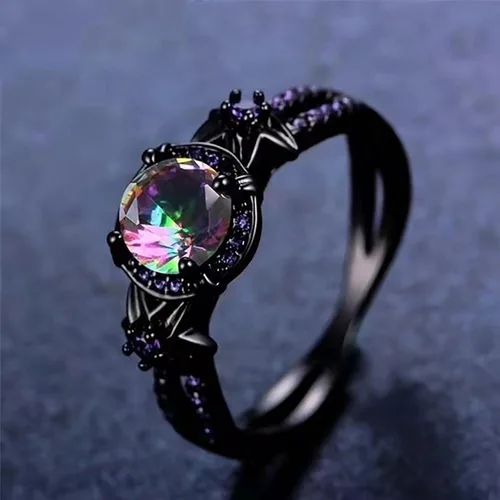 Vista 3 de Anillos para parejas, anillos de diamantes de imitación de moda para mujer, búho, boda, compromiso, joyería de regalo