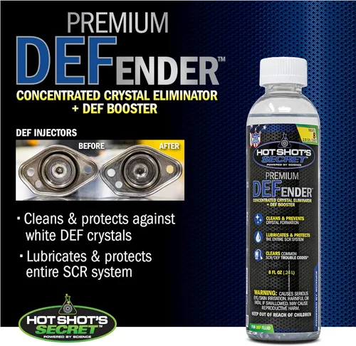 Vista 3 de Hot Shot's Secret Defender DEF Booster Aditivo 8 oz – Trata 20 galones – Tratamiento diésel DEF para líquido de escape diésel, limpia y evita